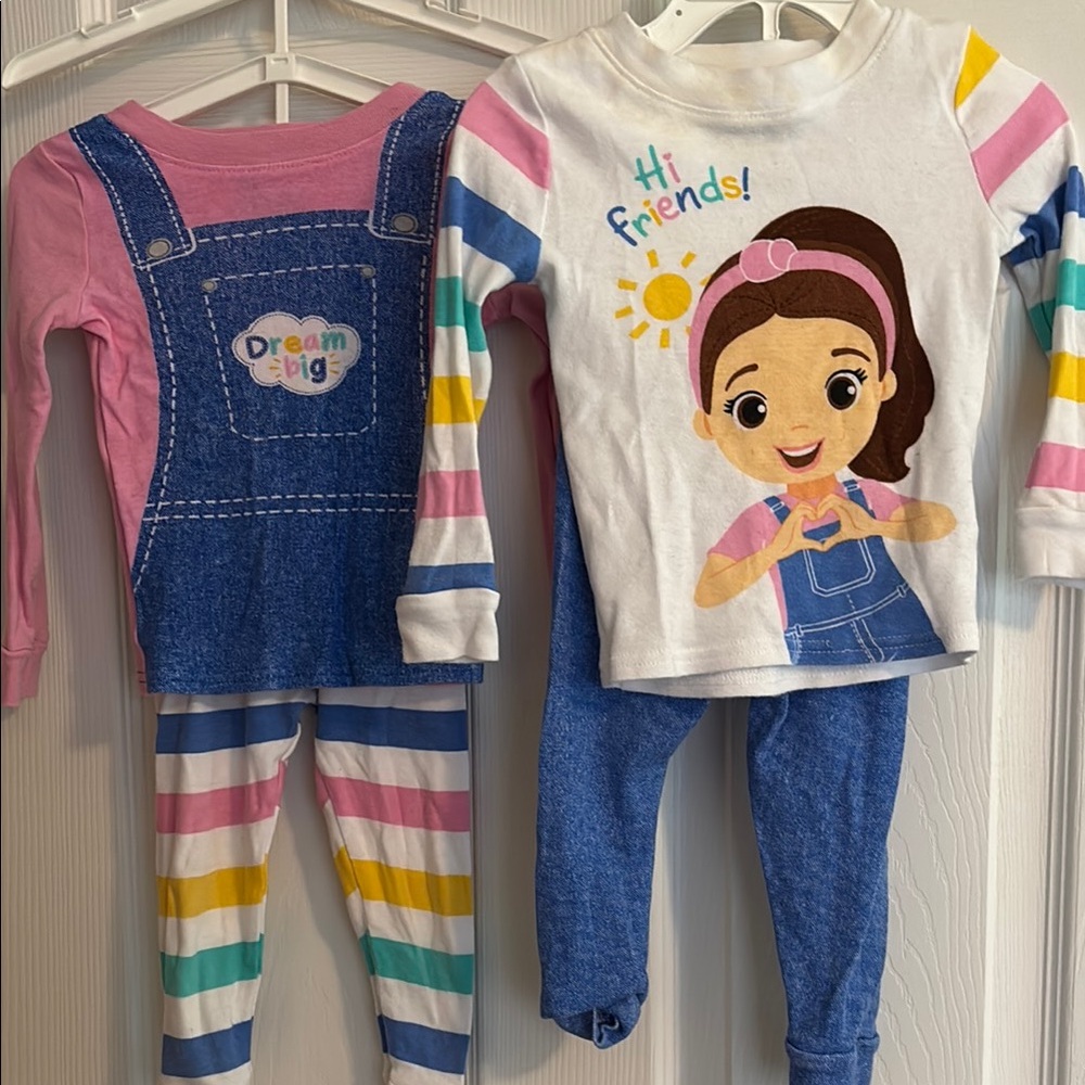 Ms. Rachel Colorful Kids' Pajama Set’s Size 2T
